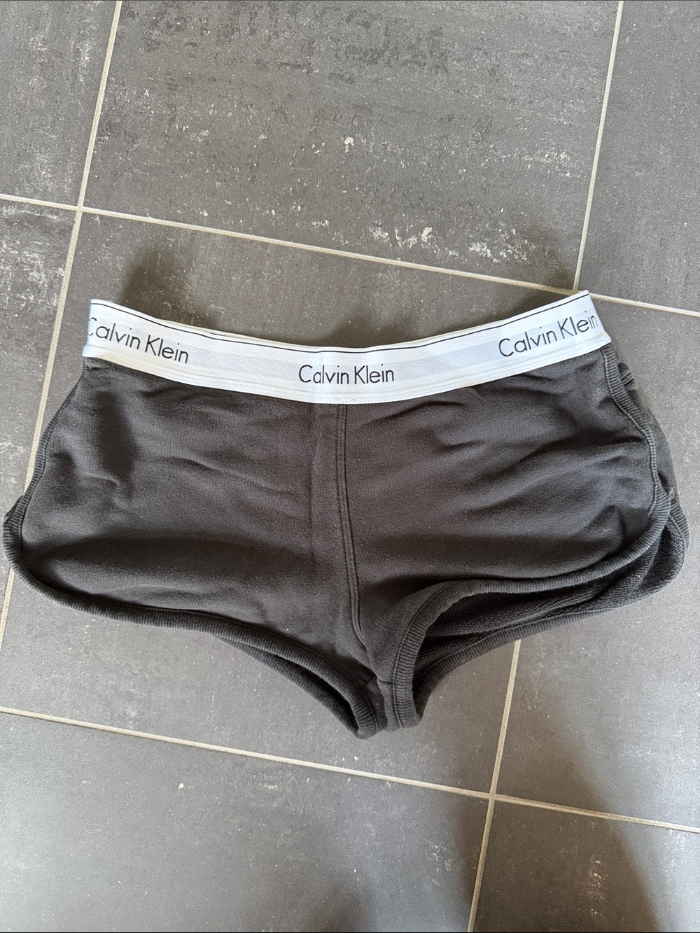 Calvin Klein Sleepwear Shorts Black with White Logo Waistband size S